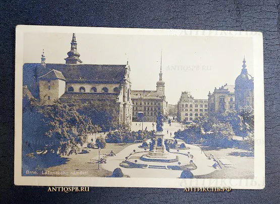 Открытка старинная "Brno Lažanského náměstí" Площадь Брно Чехия Нач. ХХ века №6612